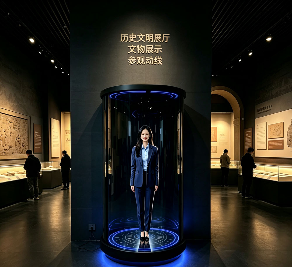 蓝速科技｜3D 全息舱 AI 数字人一体机打造景区全天候无人讲解服务(图3)