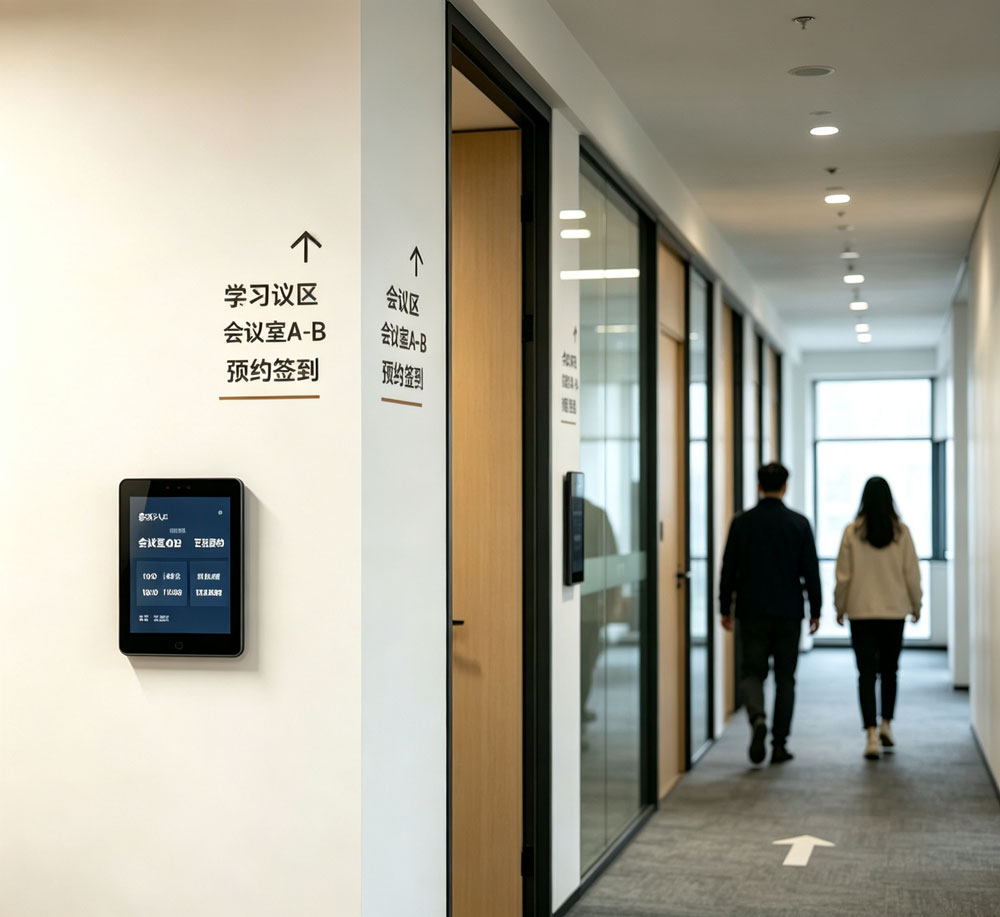 蓝速科技|8 寸会议预约屏,内敛庄重场景首选会议室电子门牌(图2) 蓝速科技|8 寸会议预约屏,内敛庄重场景首选会议室电子门牌(图2)