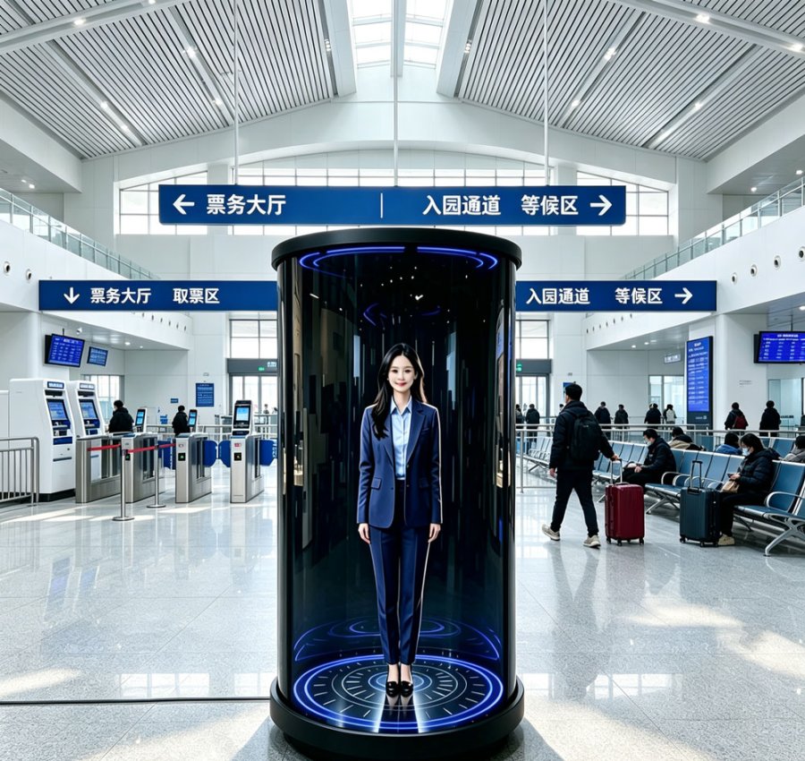 蓝速科技｜3D 全息舱 AI 数字人一体机打造景区全天候无人讲解服务(图1)