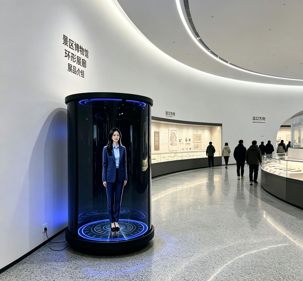 蓝速科技｜3D 全息舱 AI 数字人一体机打造景区全天候无人
