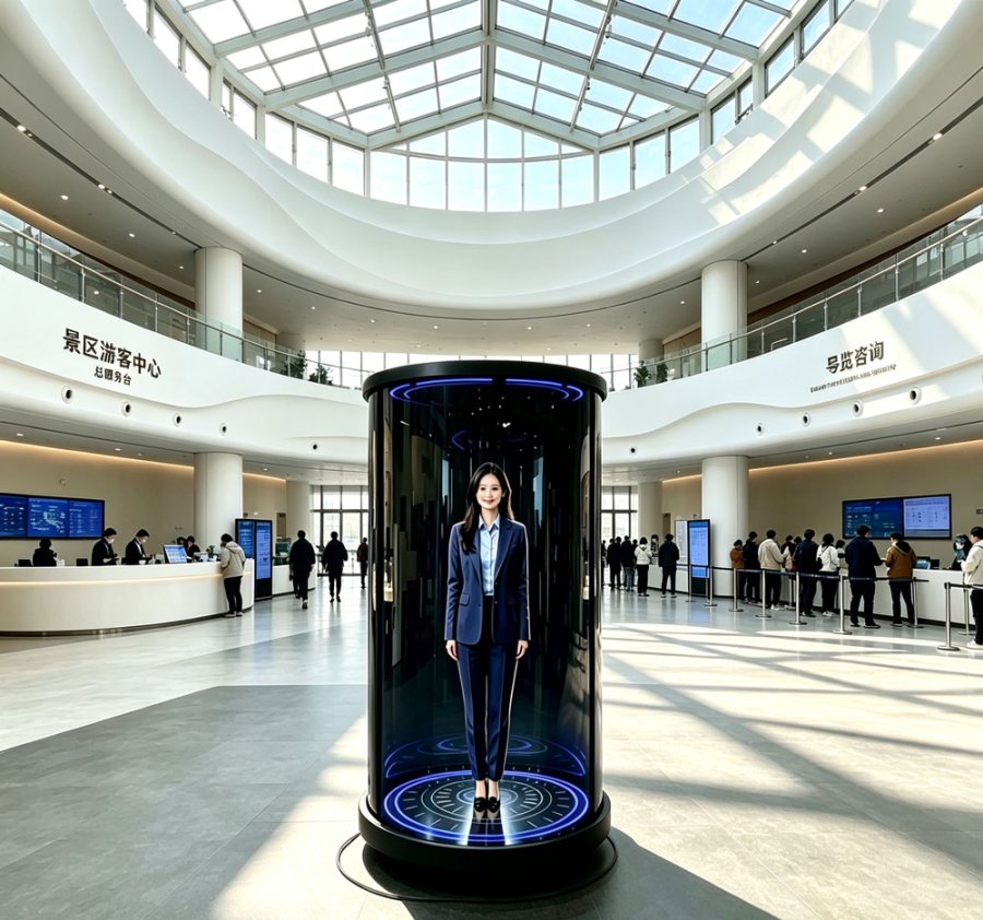蓝速科技｜3D 全息舱 AI 数字人一体机打造景区全天候无人讲解服务(图2)