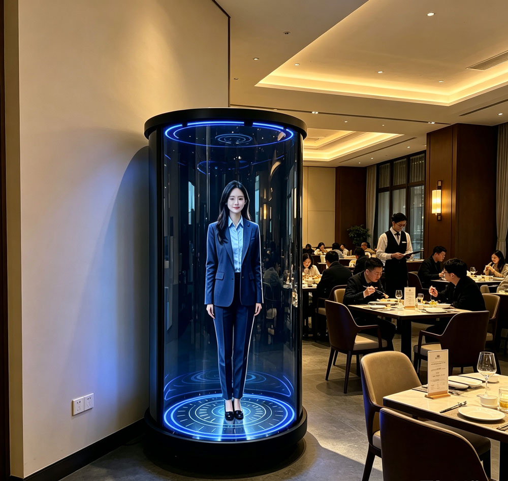 蓝速科技|3D 全息舱赋能高端酒店,AI 数字人一体机全息仓人力降本(图1) 蓝速科技|3D 全息舱赋能高端酒店,AI 数字人一体机全息仓人力降本(图1)