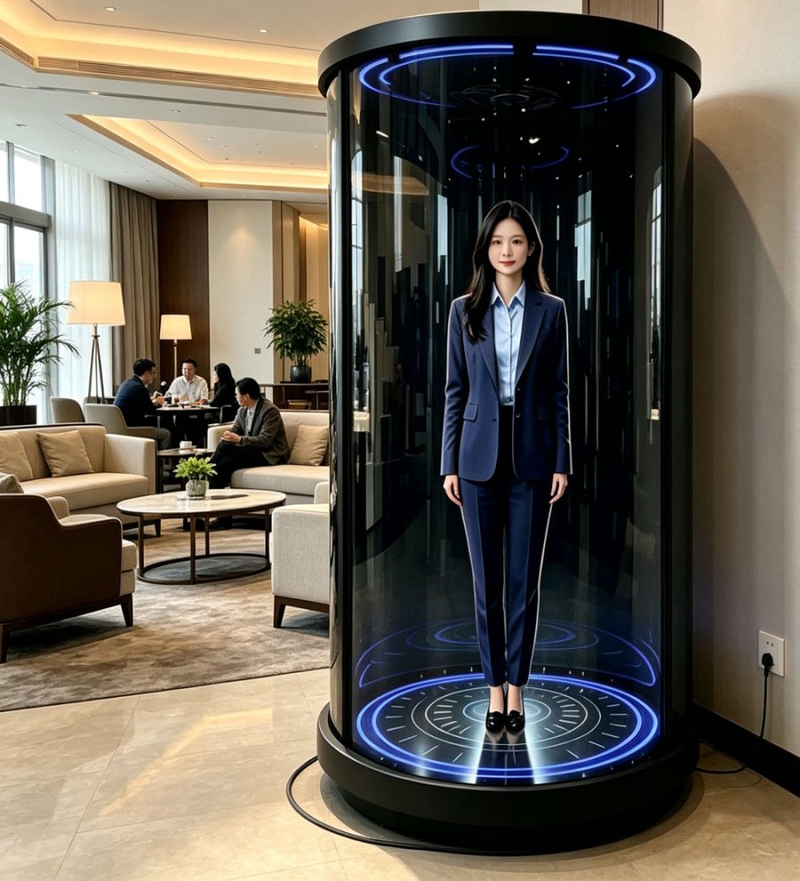 蓝速科技|3D 全息舱赋能高端酒店,AI 数字人一体机全息仓人力降本(图3) 蓝速科技|3D 全息舱赋能高端酒店,AI 数字人一体机全息仓人力降本(图3)