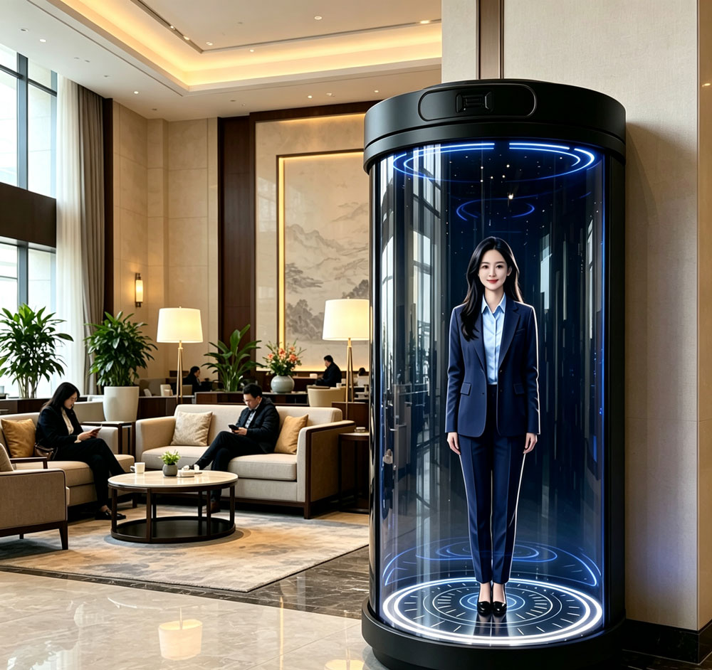 蓝速科技|3D 全息舱赋能高端酒店,AI 数字人一体机全息仓人力降本(图2) 蓝速科技|3D 全息舱赋能高端酒店,AI 数字人一体机全息仓人力降本(图2)