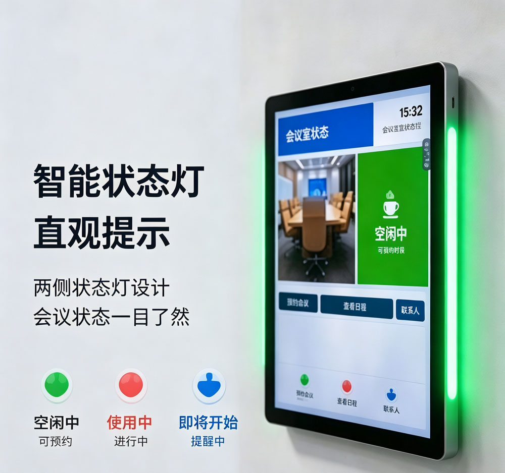 蓝速科技丨会议预约门牌屏状态灯远距离识别会议室状态(图1) 蓝速科技丨会议预约门牌屏状态灯远距离识别会议室状态(图1)