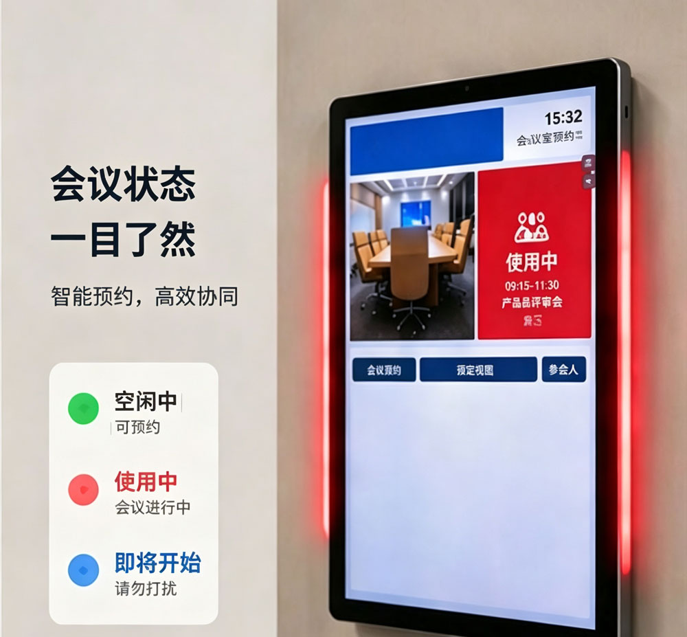 蓝速科技丨会议预约门牌屏状态灯远距离识别会议室状态(图3) 蓝速科技丨会议预约门牌屏状态灯远距离识别会议室状态(图3)